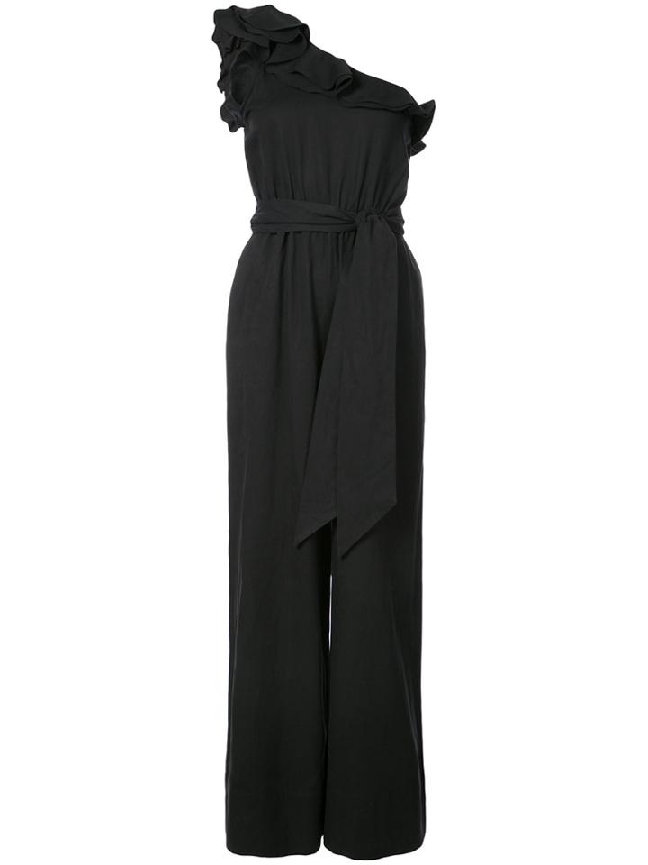 Ulla Johnson Asymmetric Frill Trim Jumpsuit - Black