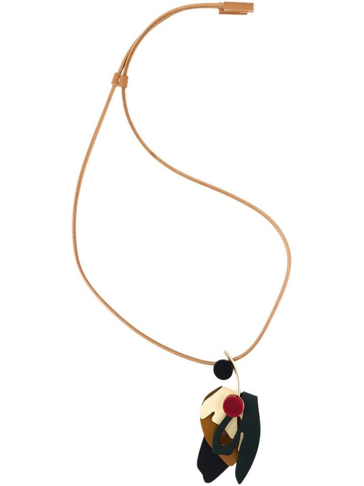 Marni Leaf Pendant Necklace, Women's, Nude/neutrals