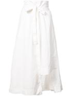 Forme D'expression Paperbag Waist Midi Skirt - White