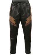 Neil Barrett Cropped Track Pants, Men's, Size: Medium, Black, Leather/viscose/polyester/polyurethane