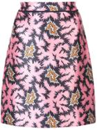 Victoria Victoria Beckham Print Fitted Skirt - Pink & Purple