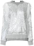 Sacai Sequin Embroidered Sweatshirt - Grey