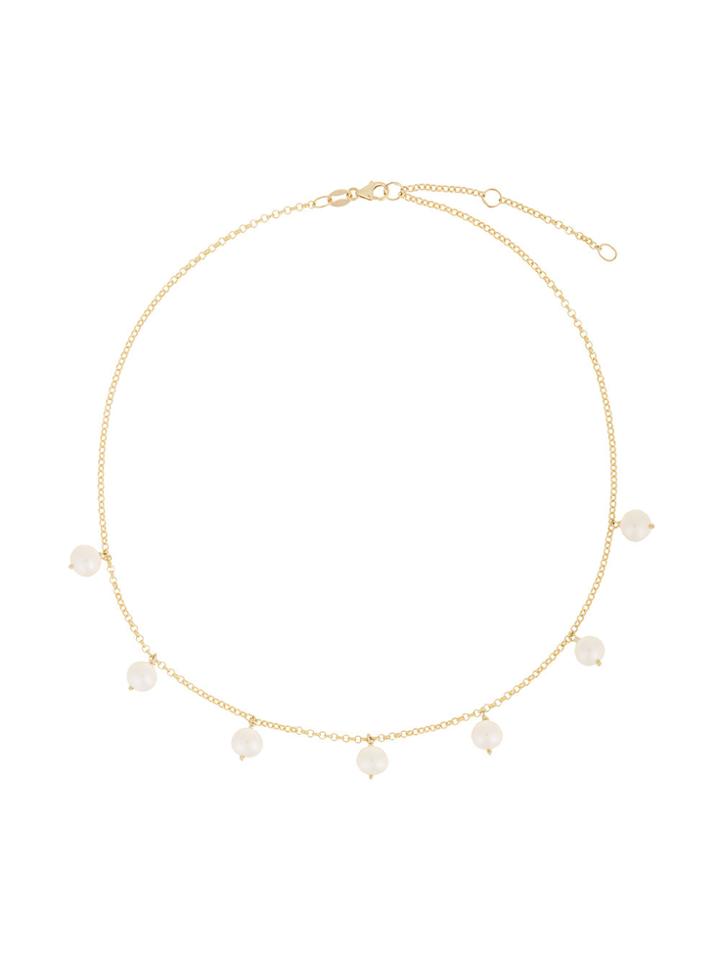 Natasha Schweitzer Lulu Pearl Choker Necklace - Metallic