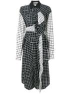 Preen By Thornton Bregazzi Grid Print Shirt Dress, Women's, Size: Small, Blue, Viscose