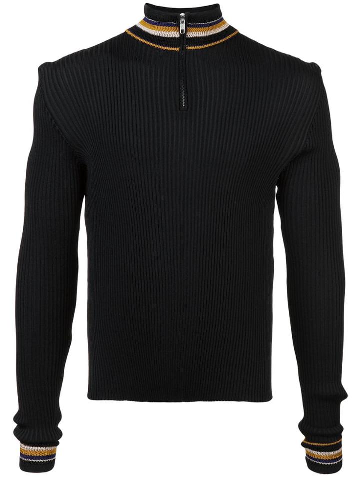 Wales Bonner Striped Detail Jumper - Black