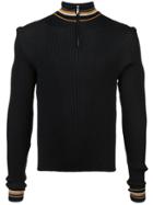 Wales Bonner Striped Detail Jumper - Black