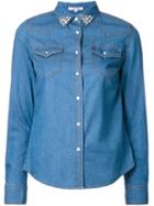 Guild Prime - Stoned Collar Denim Shirt - Women - Cotton/nylon/cupro - 36, Blue, Cotton/nylon/cupro