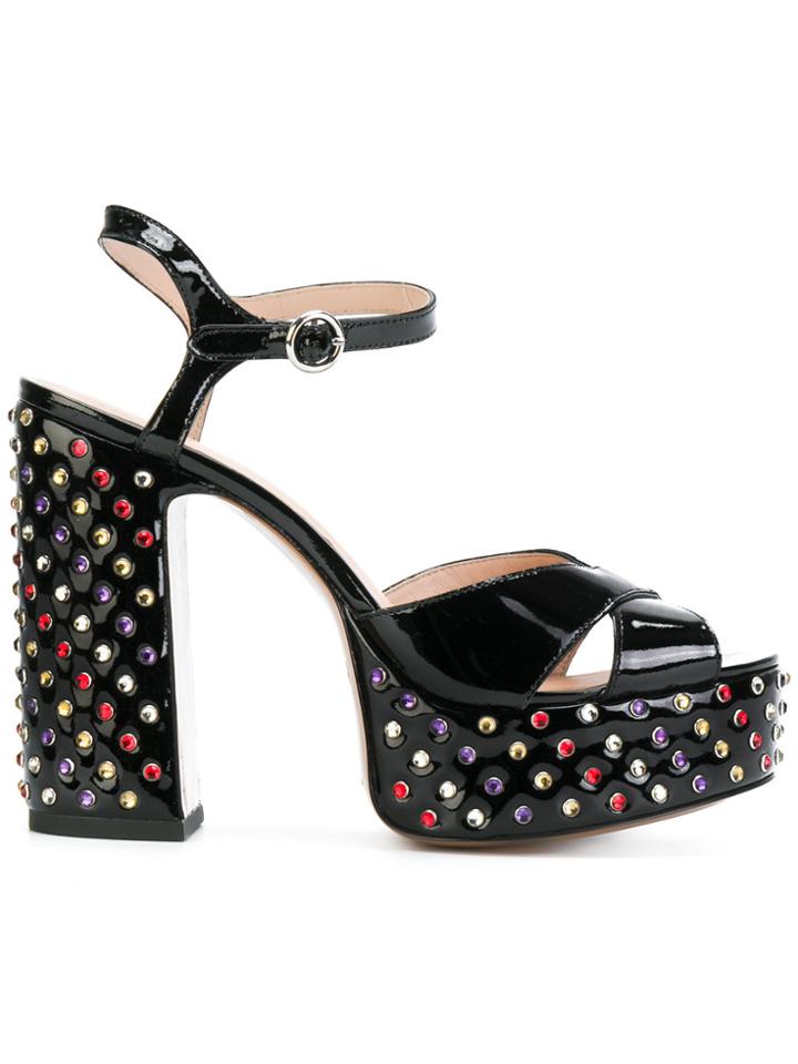 Marc Jacobs Embellished Lust Platform Sandals - Black
