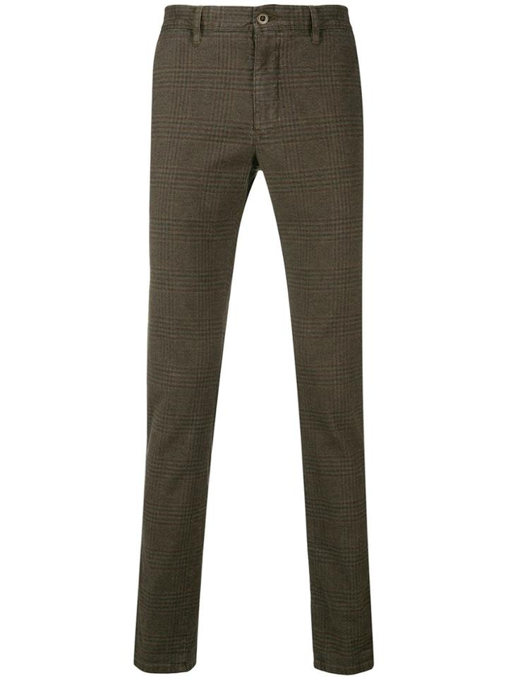 Incotex Skinny Check Trousers - Brown