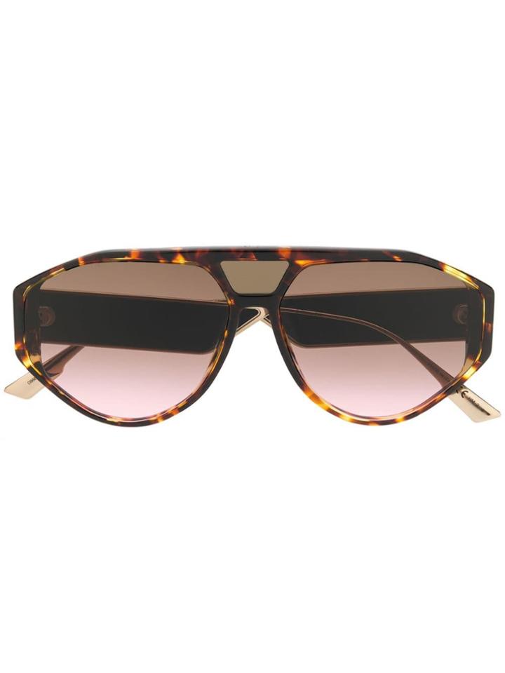 Dior Eyewear Oversized Tortoiseshell Sunglasses - Brown