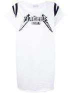 Gaelle Bonheur - Metallic Logo T-shirt Dress - Women - Cotton - 1, White, Cotton