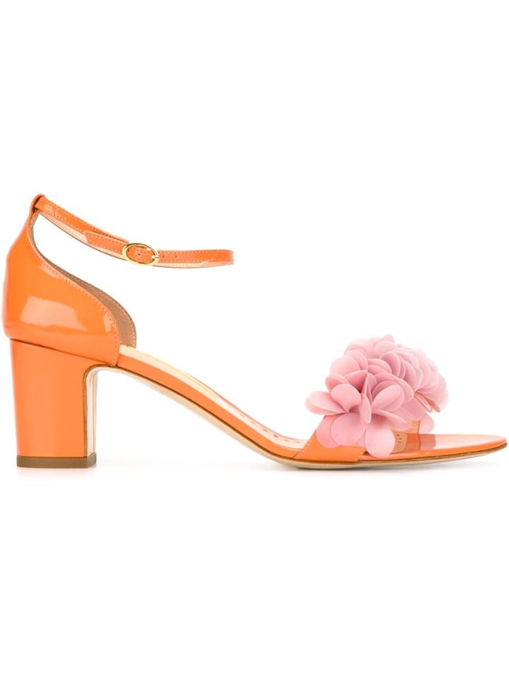 Rupert Sanderson Embellished Strap Sandals - Yellow & Orange