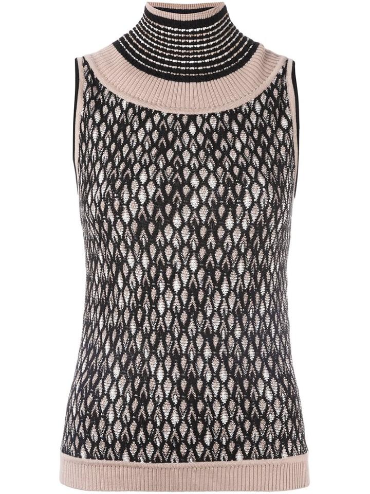 Missoni High Neck Knit Blouse, Women's, Size: 42, Black, Nylon/rayon/wool