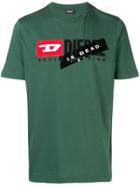 Diesel Logo Slogan Print T-shirt - Green