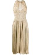 Maria Lucia Hohan Metallic Sheen Pleated Dress - Gold