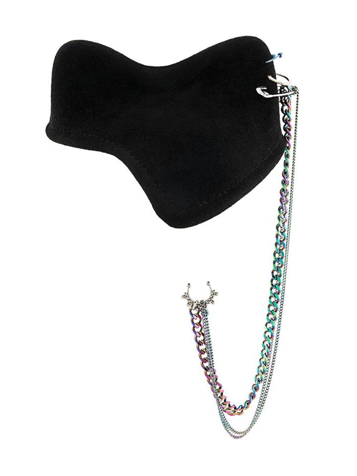Maison Michel Chain Detail Hat - Black