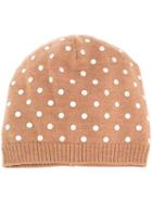 No21 Sequin Appliqué Beanie, Women's, Nude/neutrals, Pvc/virgin Wool