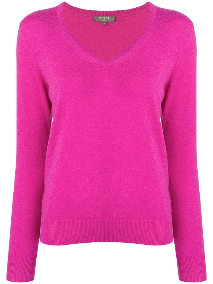 N.peal V-neck Sweater - Pink