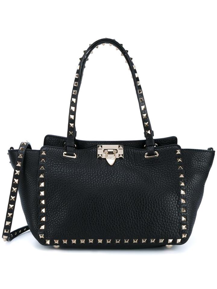 Valentino Valentino Garavani 'rockstud' Trapeze Tote, Women's, Black, Leather/suede/metal