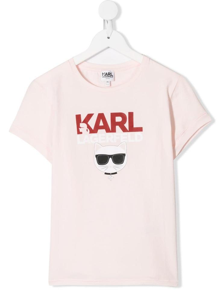 Karl Lagerfeld Kids Pink Logo T-shirt