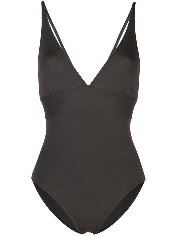 Eres Plunge Neck Swimsuit - Grey