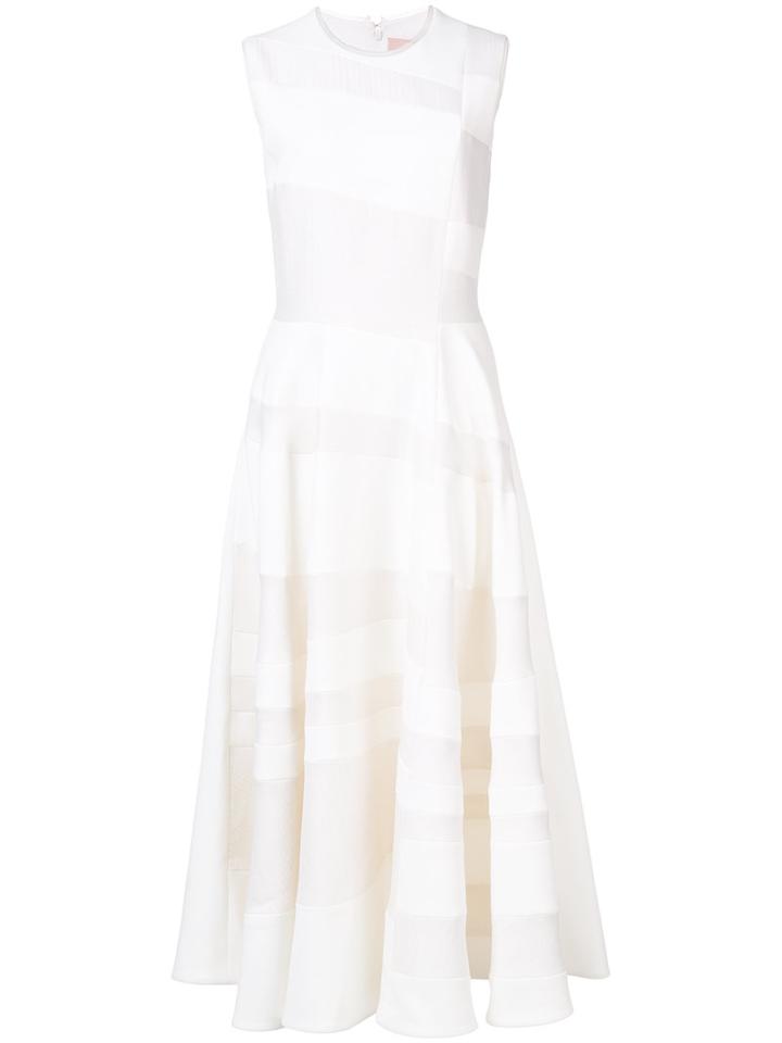 Roksanda - Sleeveless Flared Dress - Women - Silk/polyester/viscose/polyethylene Terephthalate (pet) - 10, White, Silk/polyester/viscose/polyethylene Terephthalate (pet)