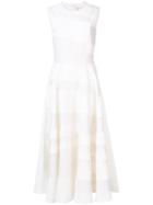 Roksanda - Sleeveless Flared Dress - Women - Silk/polyester/viscose/polyethylene Terephthalate (pet) - 10, White, Silk/polyester/viscose/polyethylene Terephthalate (pet)