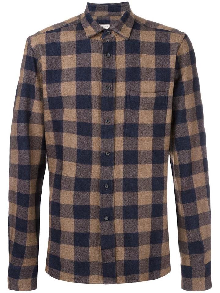 Xacus Checked Shirt, Men's, Size: 40, Blue, Cotton/wool/cashmere