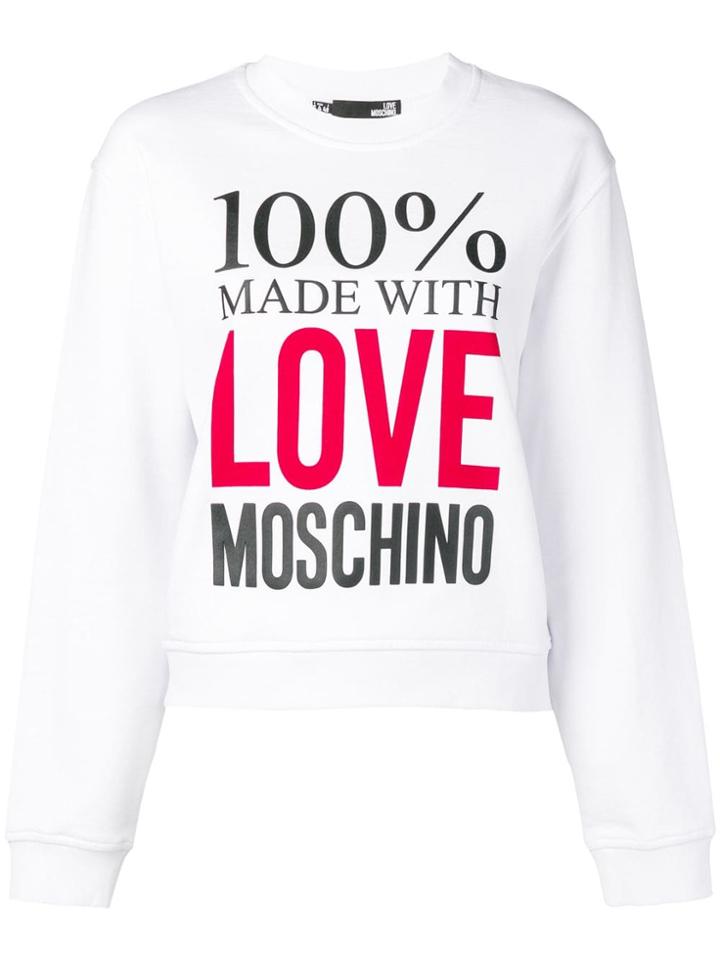 Love Moschino Slogan Print Sweatshirt - White