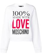 Love Moschino Slogan Print Sweatshirt - White