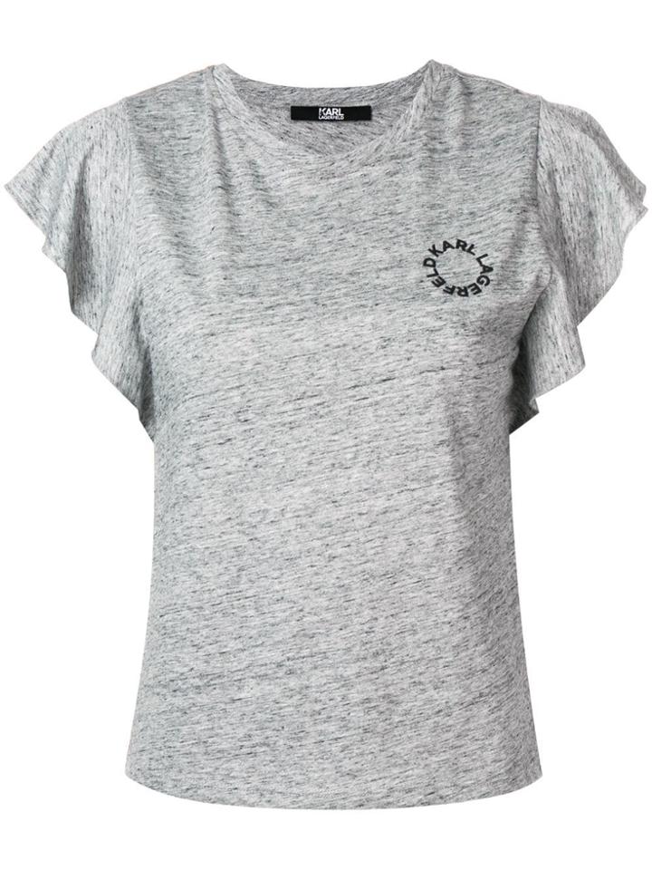 Karl Lagerfeld Ruffled T-shirt - Grey