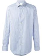 Paul Smith Pinstriped Button Down Shirt, Men's, Size: 17, Blue, Cotton