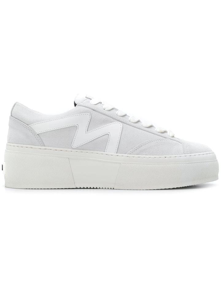 Msgm Lace-up Platform Sneakers - Grey