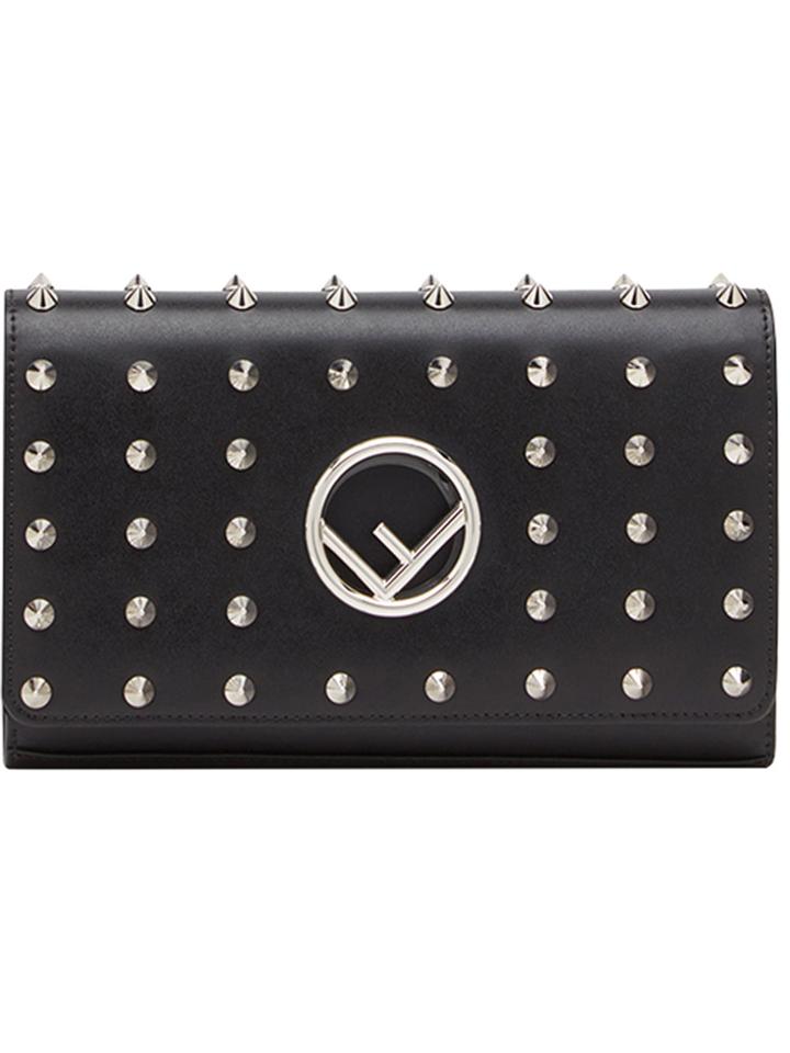 Fendi Studded Continental Wallet - Black
