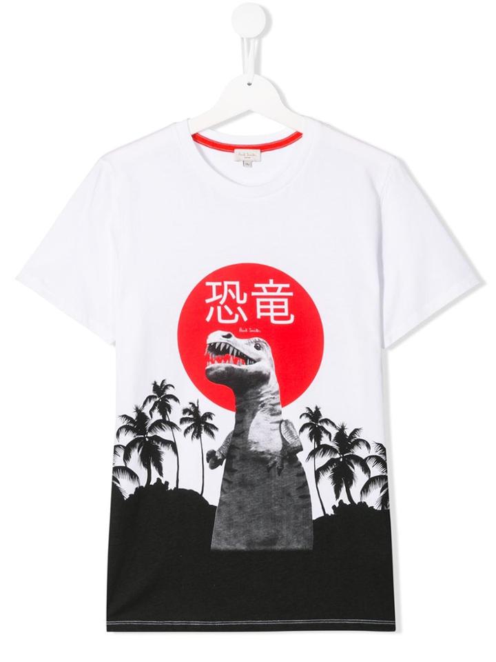 Paul Smith Junior Teen Japanese Dino T-shirt - White