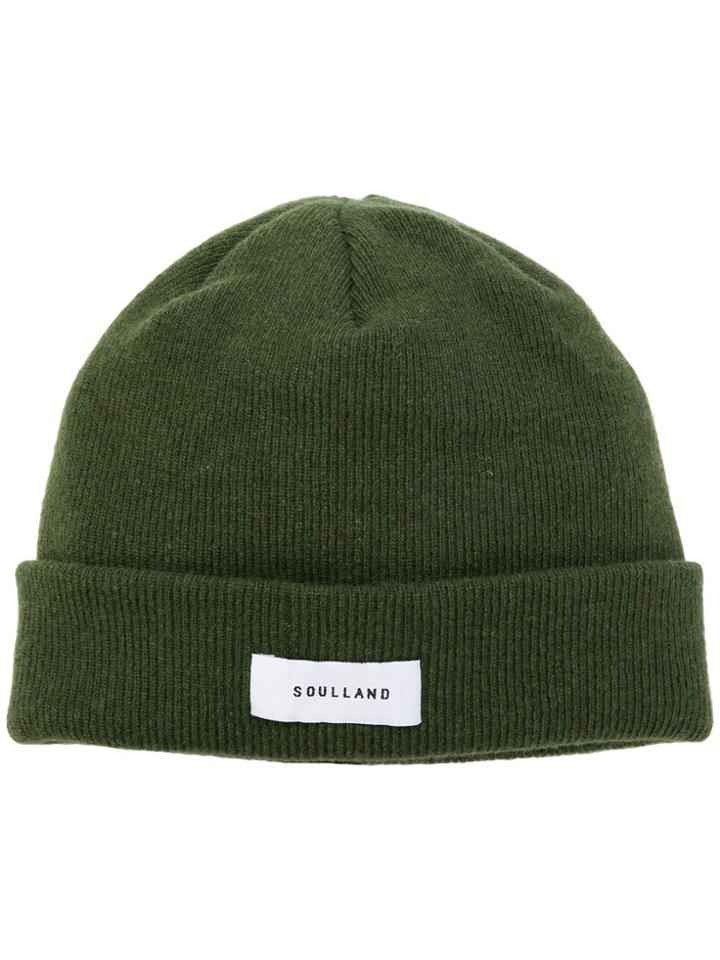 Soulland Villy Logo Beanie - Green