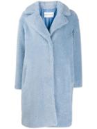 Stand Concealed Fastened Coat - Blue