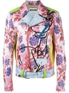 Moschino Floral Print Biker Jacket