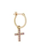 Otiumberg Embellished Cross Hoop Earrings - Gold