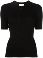Courrèges Plain T-shirt, Women's, Size: 3, Black, Cotton/cashmere
