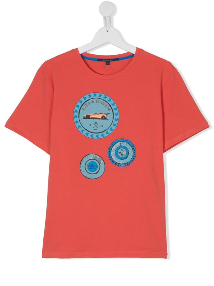 Aston Martin Kids Teen Logo Print T-shirt - Yellow & Orange