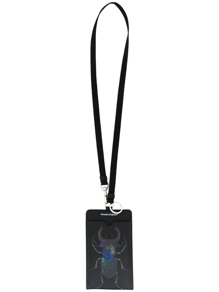 Alexander Mcqueen Beetle Print Lanyard - Black