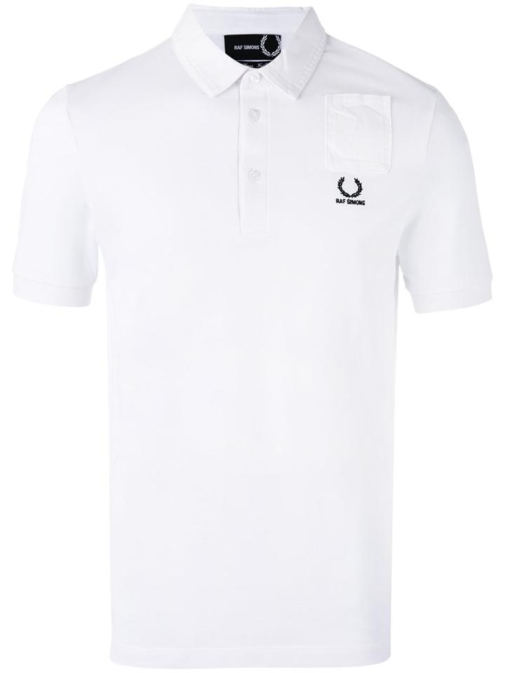 Raf Simons X Fred Perry Denim Pocket Pique Shirt, Men's, Size: 36, White, Cotton