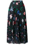 Markus Lupfer - Floral Print Pleated Skirt - Women - Polyester - M, Women's, Black, Polyester