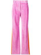 Msgm Side Stripe Corduroy Trousers - Pink