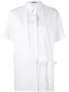 Chalayan Asymmetric Tie Waist Shirt, Women's, Size: 42, White, Cotton/polyester