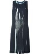 Maison Margiela Pleated Front Shift Dress, Women's, Size: 42, Black, Polyester