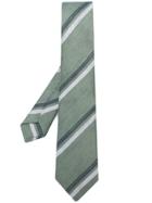Kiton Diagonal Striped Tie - Green