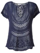 Chloé Crochet Knitted Top, Women's, Size: M, Blue, Cotton/polyamide