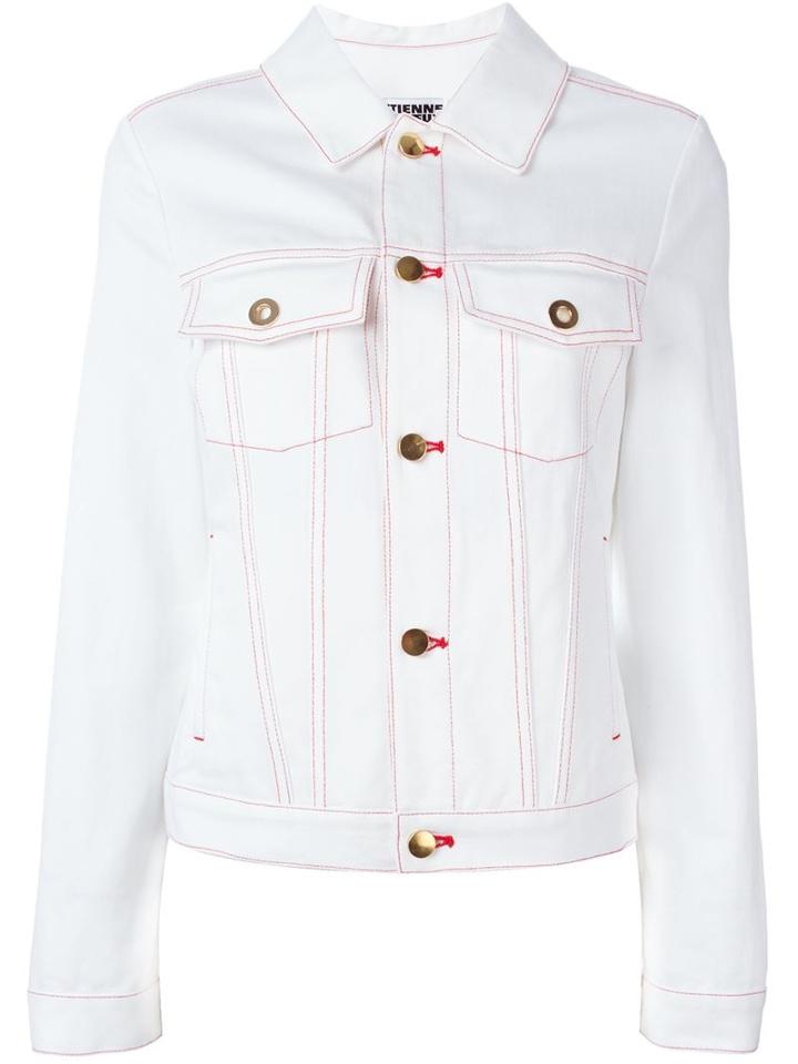Etienne Deroeux 'rika' Denim Jacket, Women's, Size: 36, White, Cotton